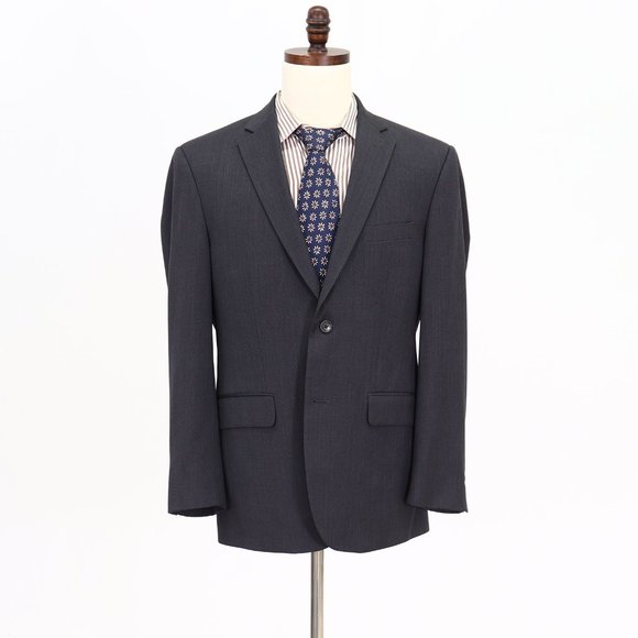Jos. A. Bank 41R Gray Solid 2-Button Sport Coat Blazer Jacket B177